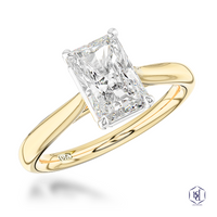 Classic Radiant Solitaire 2.16ct E VS1 Laboratory Grown Diamond Yellow Gold/Platinum Ring