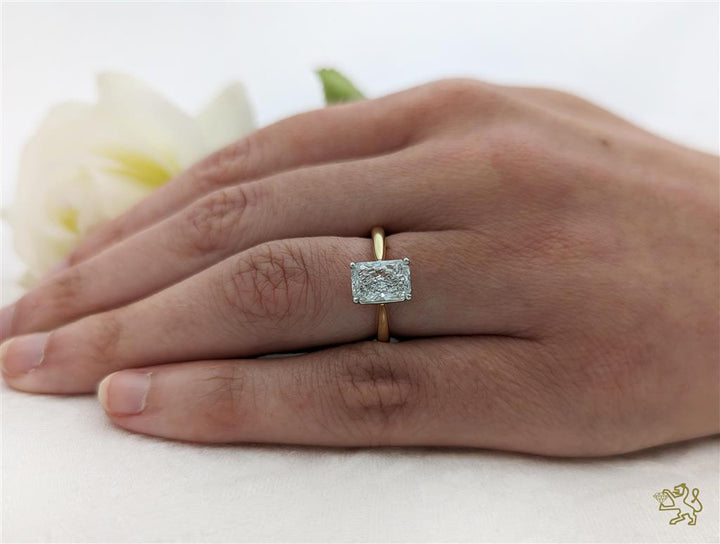 Classic Radiant Solitaire 2.16ct E VS1 Laboratory Grown Diamond Yellow Gold/Platinum Ring