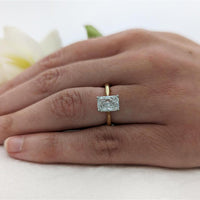 Classic Radiant Solitaire 2.16ct E VS1 Laboratory Grown Diamond Yellow Gold/Platinum Ring