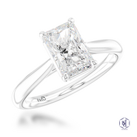 Classic Radiant Solitaire 2.11ct E VS1 Laboratory Grown Diamond Platinum Ring