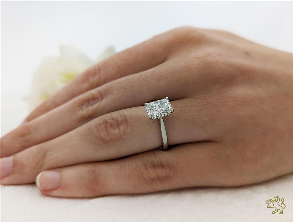 Classic Radiant Solitaire 2.11ct E VS1 Laboratory Grown Diamond Platinum Ring - Michael Jones Jeweller