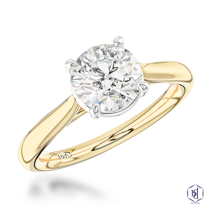 Classic Solitaire 1.500ct D VS1 Laboratory Grown Diamond Yellow Gold/Platinum Ring