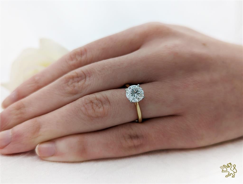 Classic Solitaire 2.00ct E VS1 Laboratory Grown Diamond Yellow Gold/Platinum Ring - Michael Jones Jeweller
