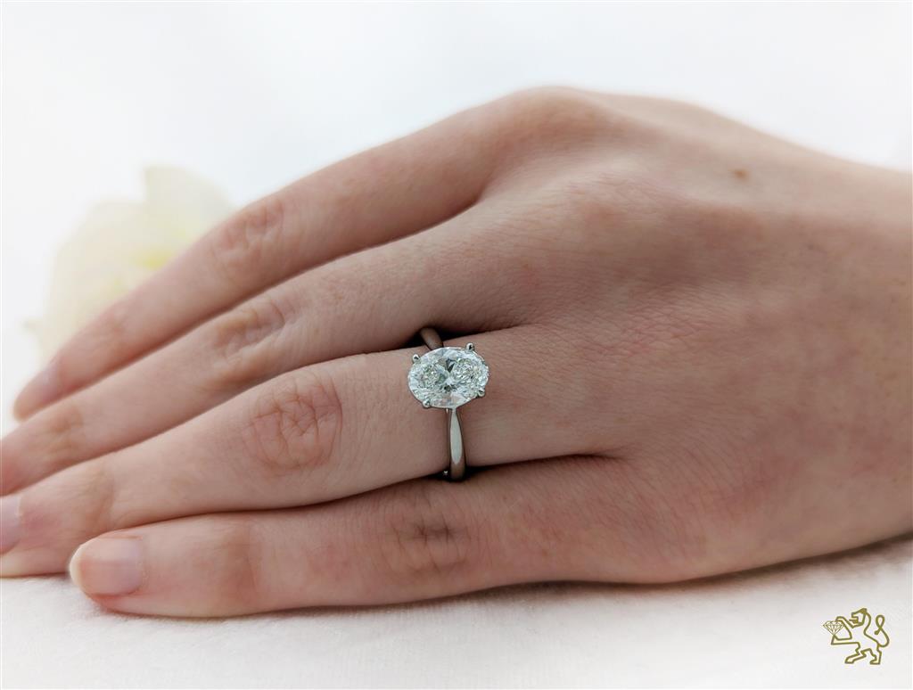 Classic Oval Solitaire 2.00ct E VS1 Laboratory Grown Diamond Platinum Ring - Michael Jones Jeweller