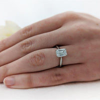 Laboratory Grown 2.00ct Emerald Cut Diamond Platinum Solitaire Ring