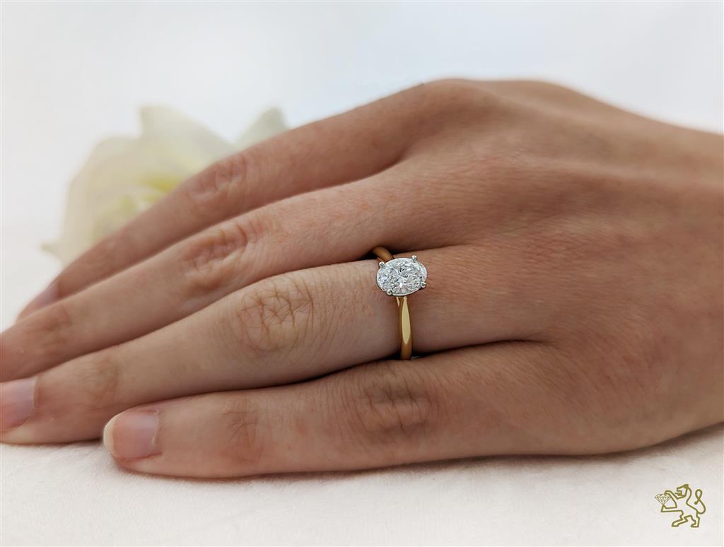 Classic Oval Solitaire 1.01ct E VS1 Laboratory Grown Diamond Yellow Gold/Platinum Ring