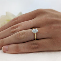 Classic Oval Solitaire 1.01ct E VS1 Laboratory Grown Diamond Yellow Gold/Platinum Ring