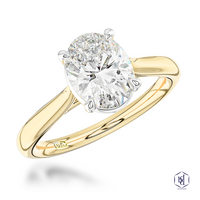 Classic Oval Solitaire 1.01ct E VS1 Laboratory Grown Diamond Yellow Gold/Platinum Ring