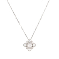 Diamond 0.70ct 18ct White Gold Cluster Necklace
