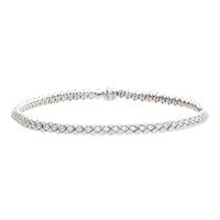 Diamond 2.86ct Three Row 18ct White Gold Bracelet
