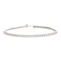 Diamond 2.86ct Three Row 18ct White Gold Bracelet