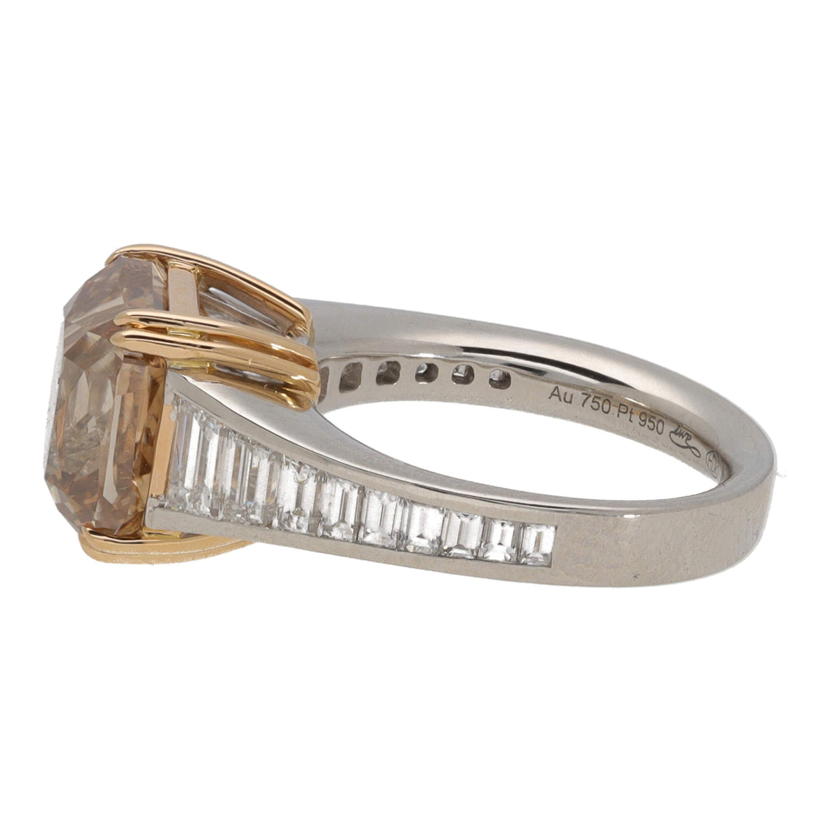 Fancy Light Brown 7.01ct Natural Diamond Platinum Ring - Michael Jones Jeweller