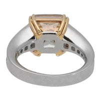 Fancy Light Brown 7.01ct Natural Diamond Platinum Ring