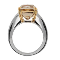 Fancy Light Brown 7.01ct Natural Diamond Platinum Ring