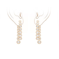 Diamond 2.70ct Graduated 18ct Yellow Gold Front and Back Drop Earrings