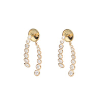 Diamond 2.70ct Graduated 18ct Yellow Gold Front and Back Drop Earrings