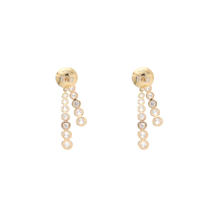 Diamond 2.70ct Graduated 18ct Yellow Gold Front and Back Drop Earrings