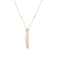 Diamond 18ct Rose Gold Graduated Double Drop Pendant