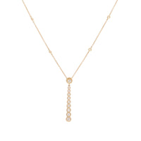 Diamond 18ct Rose Gold Graduated Double Drop Pendant