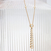 Diamond 18ct Rose Gold Graduated Double Drop Pendant