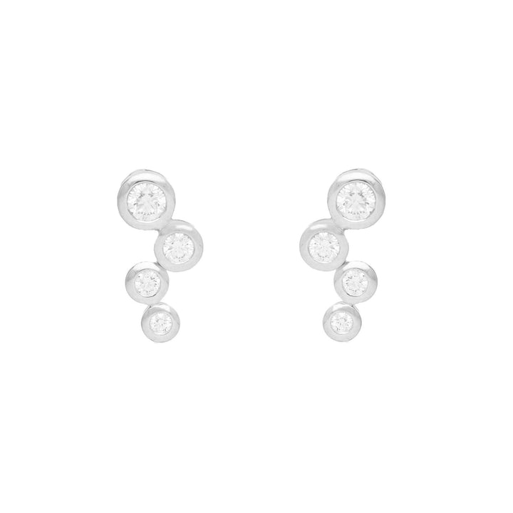 Diamond 0.85ct Graduated 18ct White Gold Bubble Stud Earrings