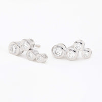 Diamond 0.85ct Graduated 18ct White Gold Bubble Stud Earrings