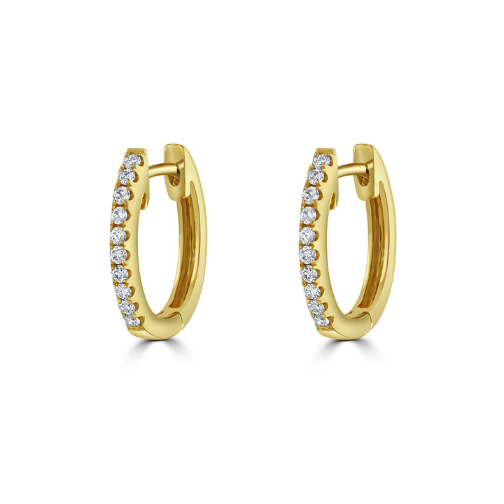 Diamond Set 18ct Yellow Gold Oval Hoop Earrings - Michael Jones Jeweller