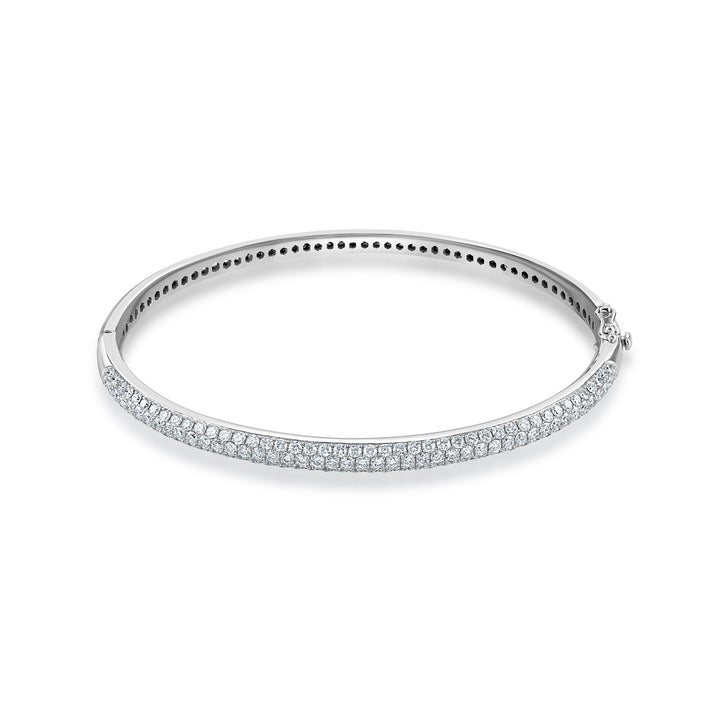 Diamond Set 18ct White Gold Bangle - Michael Jones Jeweller