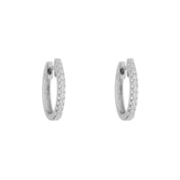 Diamond 14mm 18ct White Gold Hoop Earrings - Michael Jones Jeweller