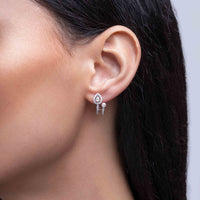 Yoko Baby Glitz Akoya Pearl and Halo Diamond 18ct White Gold Illusion Earrings