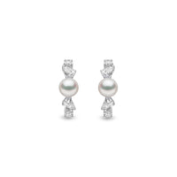 Yoko Baby Glitz Akoya Pearl and Diamond 18ct White Gold Hoop Earrings