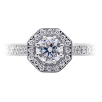 Diamond 0.50ct Octagonal Cluster Platinum Ring