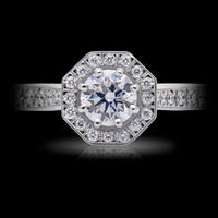 Diamond 0.50ct Octagonal Cluster Platinum Ring - Michael Jones Jeweller