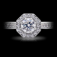Diamond 0.50ct Octagonal Cluster Platinum Ring