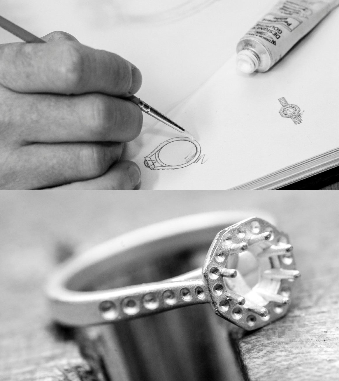 Diamond 0.50ct Octagonal Cluster Platinum Ring - Michael Jones Jeweller