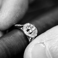 Diamond 0.50ct Octagonal Cluster Platinum Ring