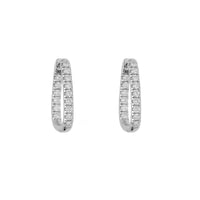 Diamond 0.48ct 18ct White Gold Huggy Earrings - Michael Jones Jeweller