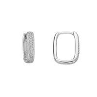 Diamond Pave 0.26ct 18ct White Gold Huggy Earrings - Michael Jones Jeweller