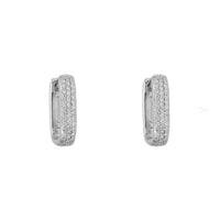 Diamond Pave 0.26ct 18ct White Gold Huggy Earrings - Michael Jones Jeweller