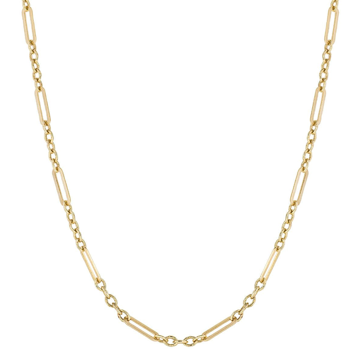 Mixed Link 9ct Yellow Gold Necklace