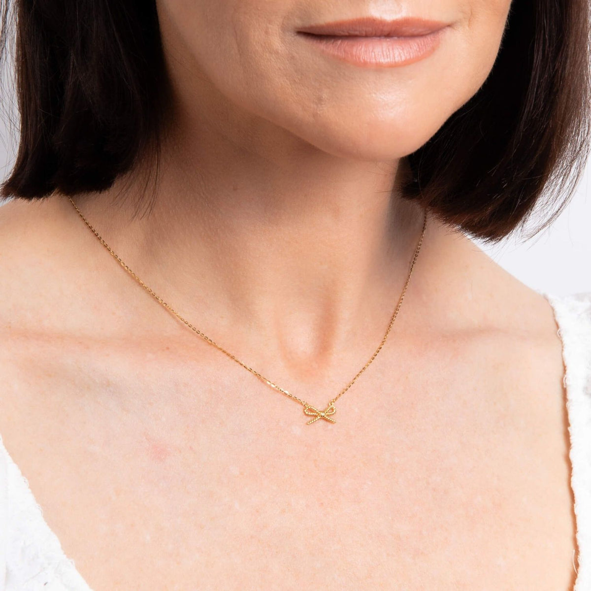Rope Style Bow 9ct Yellow Gold Necklace - Michael Jones Jeweller