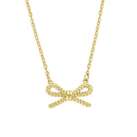 Rope Style Bow 9ct Yellow Gold Necklace - Michael Jones Jeweller