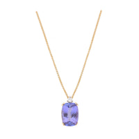 Tanzanite and Diamond 18ct Yellow Gold Pendant - Michael Jones Jeweller