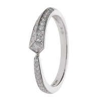 Diamond 0.21ct 18ct White Gold Tapered Kite Profile Ring - Michael Jones Jeweller