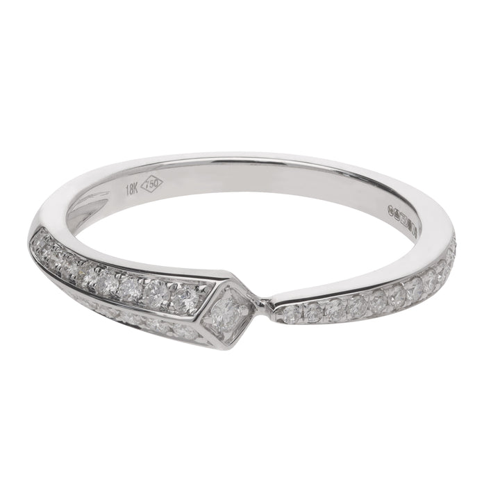 Diamond 0.21ct 18ct White Gold Tapered Kite Profile Ring
