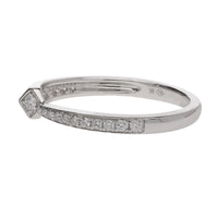 Diamond 0.21ct 18ct White Gold Tapered Kite Profile Ring - Michael Jones Jeweller