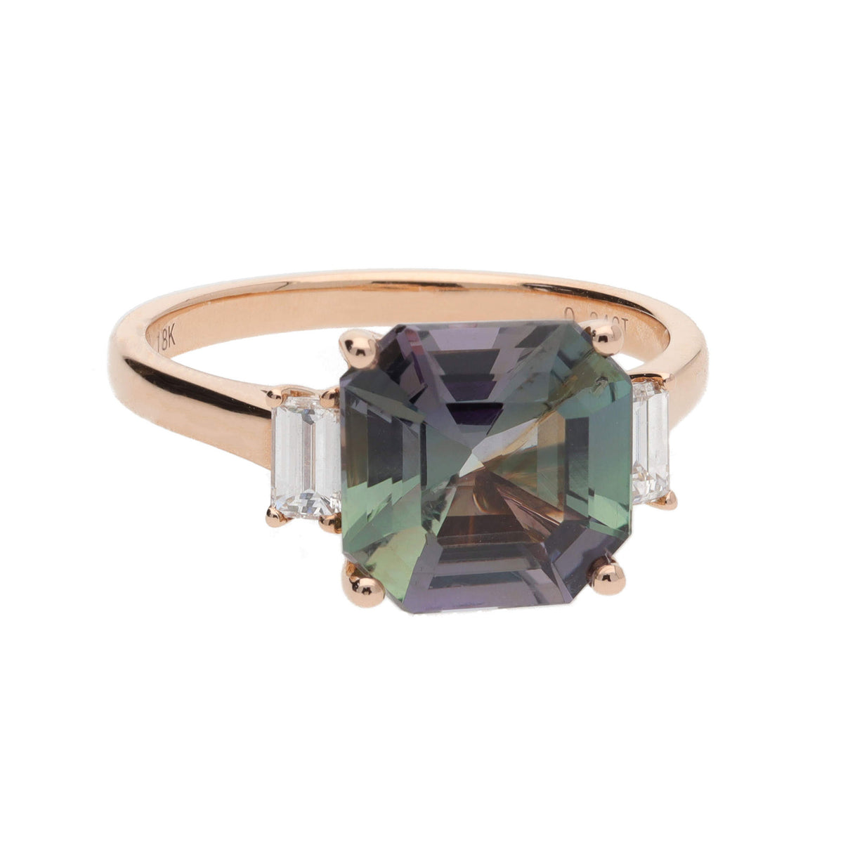 Bicolour Tanzanite and Diamond 18ct Rose Gold Ring - Michael Jones Jeweller