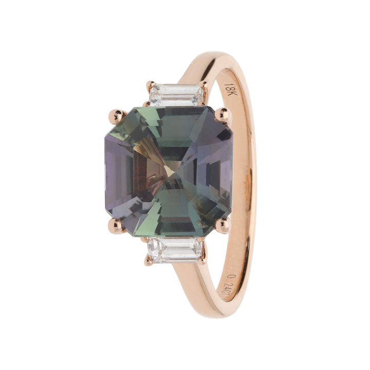 Bicolour Tanzanite and Diamond 18ct Rose Gold Ring