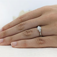 Santorini Emerald Cut 0.62ct G VS2  Diamond Three Stone Platinum Ring