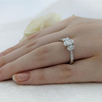 lorentina Skye Oval Three Stone 0.60ct G VS1 Diamond Platinum Ring